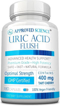 Approved Science Uric Acid Flush Supplement - Tart Cherry Turmeric Milk Thistle - Joint Support &amp Active Mobility - Made in USA - Vegan - 180 Capsules - 3 Month Supply