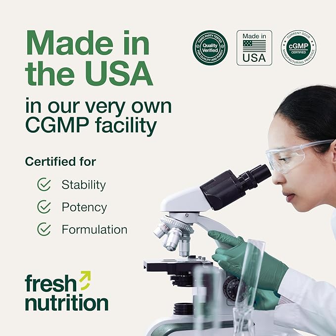 Fresh Nutrition Akkermansia Muciniphila Probiotic 1 Billion AFU for GLP-1 Production - Pre + Probiotic Supplement - 60 Capsules