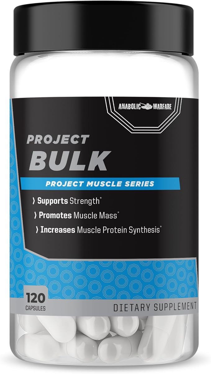 Anabolic Warfare Project Bulk Mass Building Formula Protein Synthesis Strength Muscle Definition Made with Botanicals*