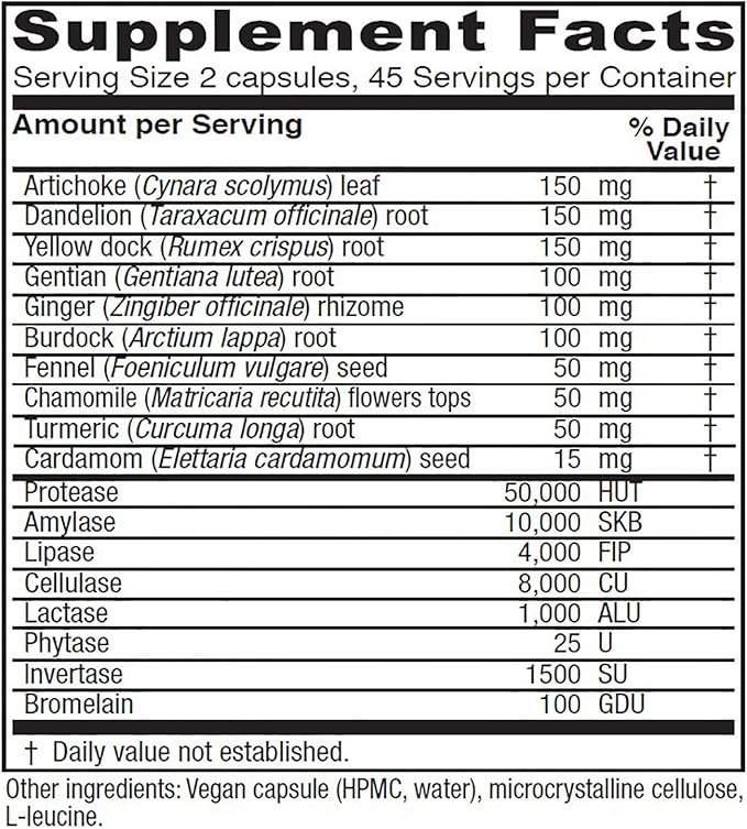 Vitanica Bitters Extra Digestion Support Vegan 90 Capsules
