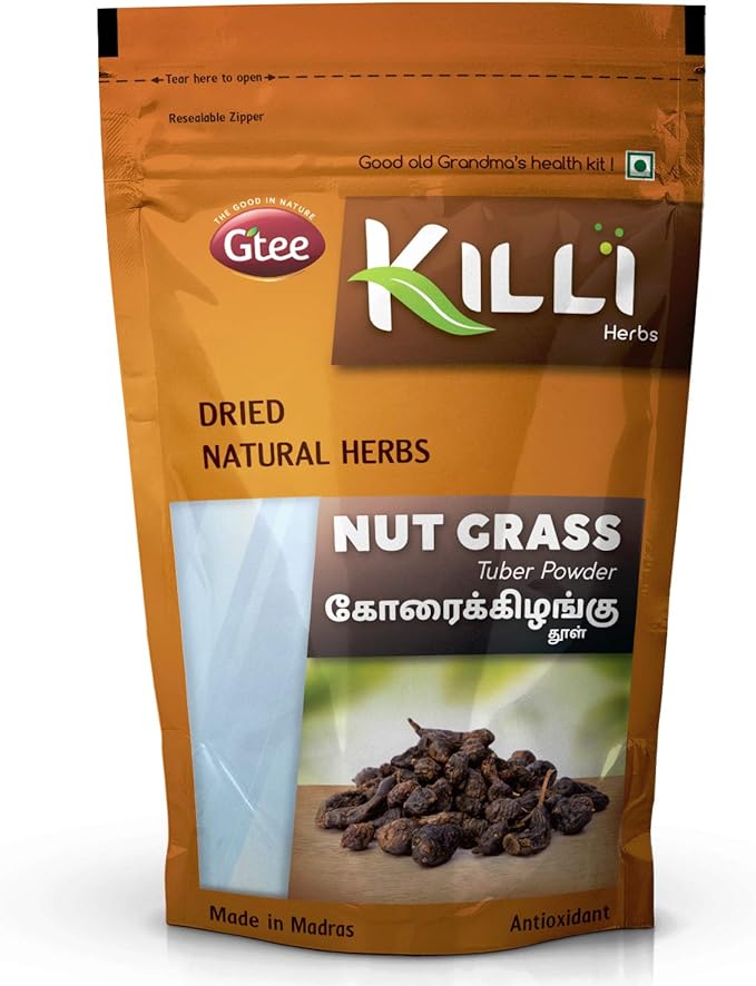 KILLI Nut Grass | Cyperus rotundus | Korai Kizhangu Tuber Powder 100g (Pack of 2)