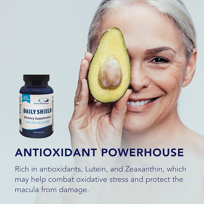 Doctor's Advantage Daily Shield Multivitamin - 120 Capsules 30-Day Supply - Antioxidant Supplements with Green Tea Extract and Bilberry for Overall Health and Vitality