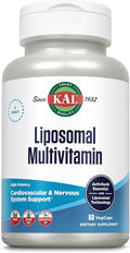 KAL Liposomal Multivitamin - High Potency Liposomal Vitamin C D-3 and More - Men and Women Multivitamin for Cardiovascular and Nervous System Support - 30 Servings 60 VegCaps