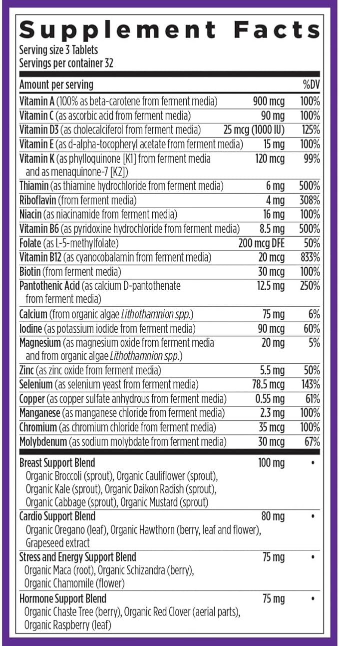 New Chapter Women's Multivitamin 40+ Advanced Formula for HeartHormoneImmune&ampEnergy SupportHigher Levels of Whole-Food Fermented B Vitamins +D3Made Organic Non-GMO Ingredients96 Count (Pack o