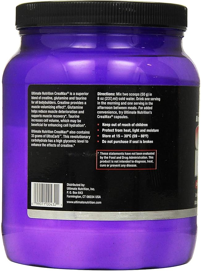 Ultimate Nutrition CreaMax Flavored Creatine Monohydrate Powder with 5g Creatine 5g Glutamine and 5g Taurine Fruit Punch 2.2 Pounds