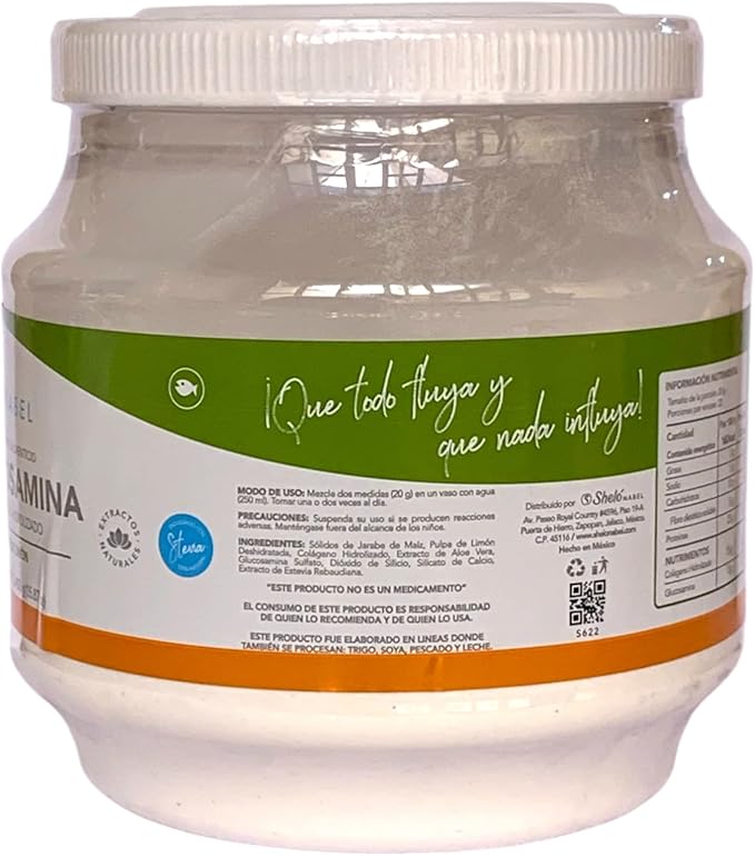 Shelo Nabel Hydrolyzed Collagen with Glucosamine and Key Lime Juice Dietary Supplement 15.87 oz (450g)