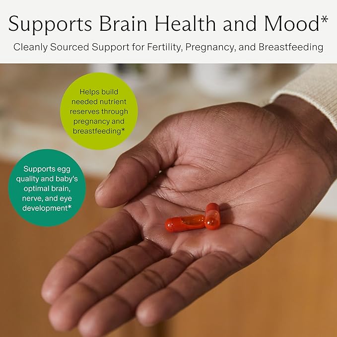 Needed. Prenatal Omega-3 - High Potency Dose of Sustainably Sourced Fish Oil Bergamot Flavor 1000mg DHA 1000mg EPA Encased in a Gelatin-Free Plant-Based Softgel Shell 30-Day Supply