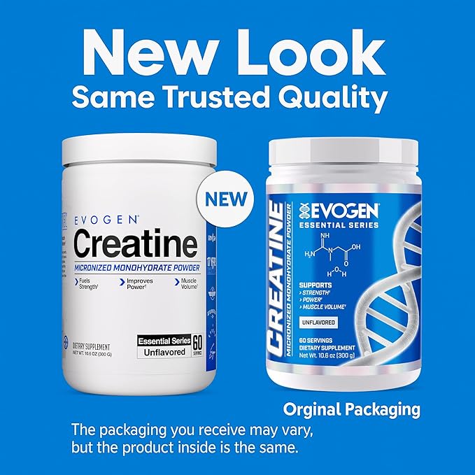 Evogen Creatine Monohydrate Powder - Micronized Creatine for Women &amp Men | Pure Creatine Powder Supplement for Strength Power &amp Recovery | Unflavored | 60 Servings
