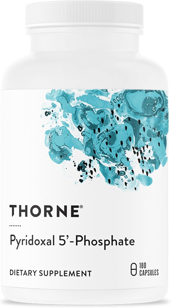 THORNE - Pyridoxal 5'-Phosphate - Bioactive Form of Vitamin B6 for Energy Production* - Vitamin B6 (Pyridoxine) Supplement - Third-Party Certified - Gluten Dairy &amp Soy-Free - 180 Capsules