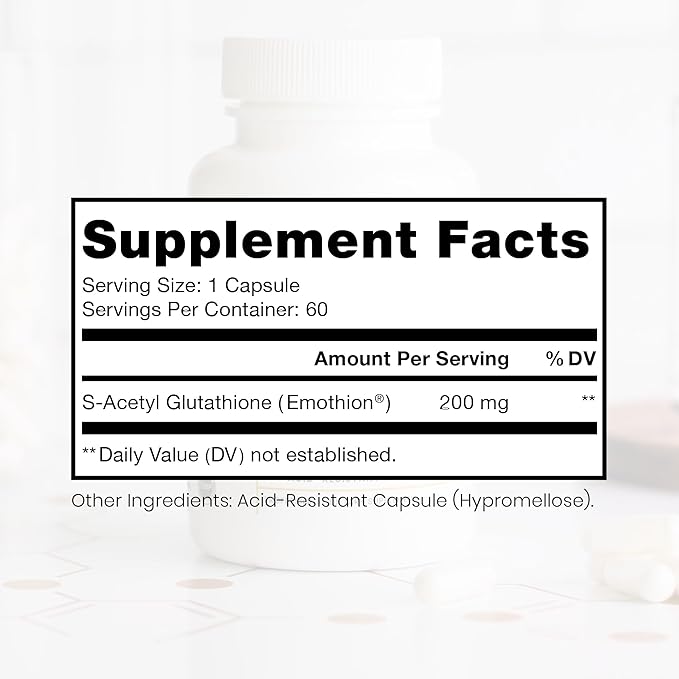 Pure Therapro Rx S-Acetyl Glutathione Gold 200mg | 2 Month Supply Acid-Resistant Capsule | Patented Acetylated Form of Glutathione | Zero Fillers Or Flow Agents | Pharmaceutical Grade Non-GMO