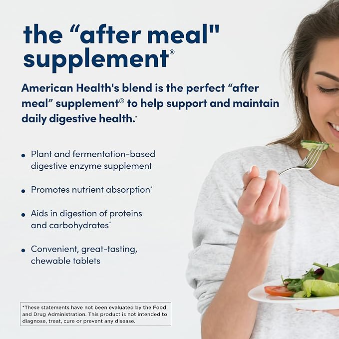 American Health Original Papaya Enzyme - 600 Chewable Tablets Pack of 4 - The After-Meal Supplement - Non-GMO Vegan - 800 Total Servings