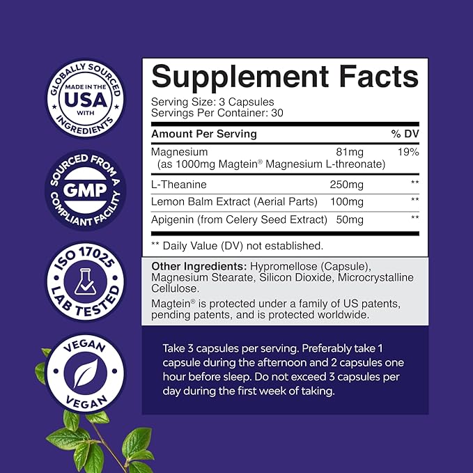 Bundle of Digestive Enzymes with Ox Bile Supplements for No Gallbladder for Pancrease Cleanse &amp Detox and High Absorption Magnesium Sleep Supplement Magtein Magnesium L-Threonate and Apigenin Thea