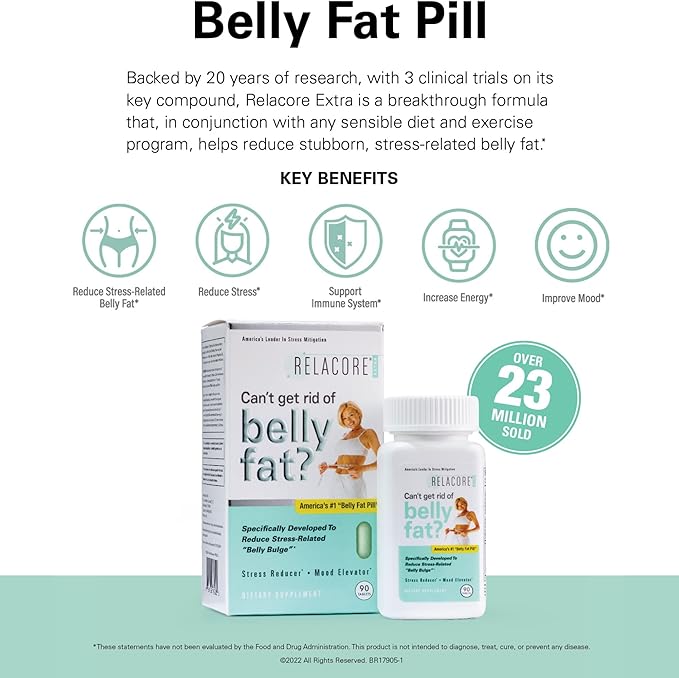 Extra Maximum Strength - Cortisol Supplements for Women - Reduce Cortisol Related Belly Fat - Stress Relief Supplement - Calm Mind - Improved Mood 90 Count