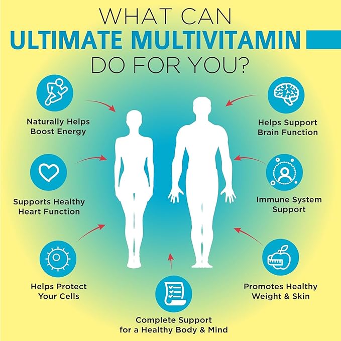 OmniBiotics Ultimate Daily Multivitamin for Women &amp Men – 34 Essential Ingredients Including Vitamin A C D E B6 B12 Biotin Zinc – 120 Vegan Capsules