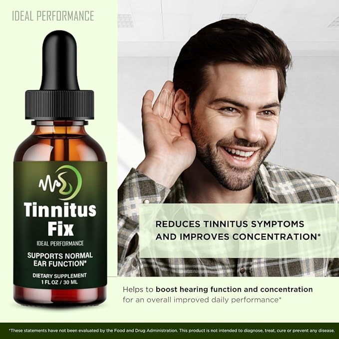 Tinnitus Fix Drops Official TinnitusFix Tinnitus Relief for Ringing Ears Advanced Ear Health Support Supplement Liquid Drop All Natural for Healthy Ringing Ear Tinnitus Fix Dropper Reviews (1 Pack)