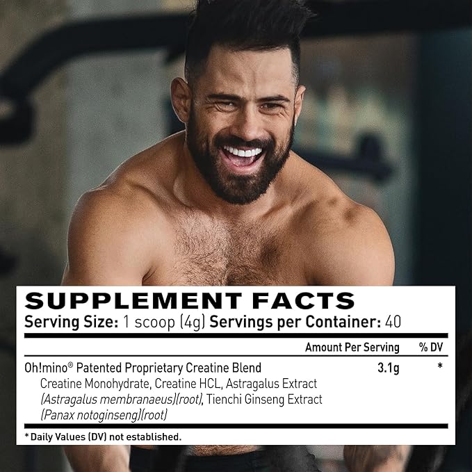 Oh!mino L-Arginine Nitric Oxide Supplement - Blood Flow Supplement Nitric Oxide Booster w/Beetroot Powder for Energy Focus Endurance Muscle Building - Pre &amp Post Workout (120-Count 30 Serving