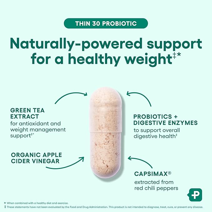 Physician's CHOICE - Beat Bloat + Support Weight Management Bundle: Digestive Enzymes 180ct + Thin-30 Probiotic 60ct - Value Pack