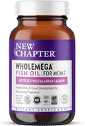 New Chapter Wholemega for Moms Fish Oil Supplement Tiny Capsules 2000mg per Serving Prenatal DHA with Omega-3 + Vitamin D3 for Prenatal &amp Postnatal Support 500mg Each - 180 Count