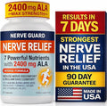 Nerve Relief Neuropathy Sciatica Support Supplement with 2400 mg Alpha Lipoic Acid to Reduce Nerve Discomfort in Feet Hands Toes &amp Feet – 2400mg ALA B Vitamins Magnesium Turmeric – 60 Capsules