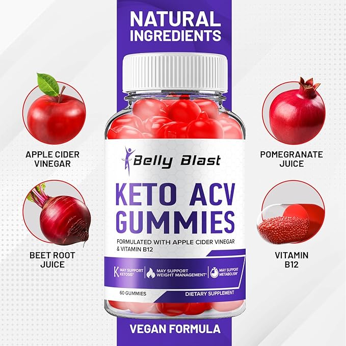 (2 Pack) Belly Blast Keto ACV Gummies - Advanced Formula Belly Blast Keto Plus ACV Gummies Apple Cider Vinegar Weight Management BellyBlast ACV Dietary Supplement Reviews Men Women (120 Gummies)