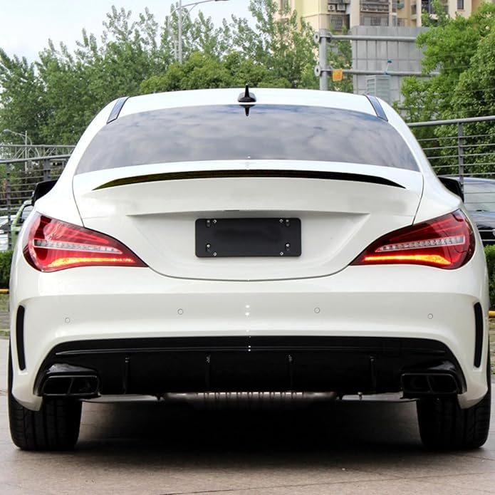 Car Rear Trunk Spoiler Wing For Benz C117 CLA200 CLA45 AMG 2013-2019 Glossy Black Carbon Fiber Look