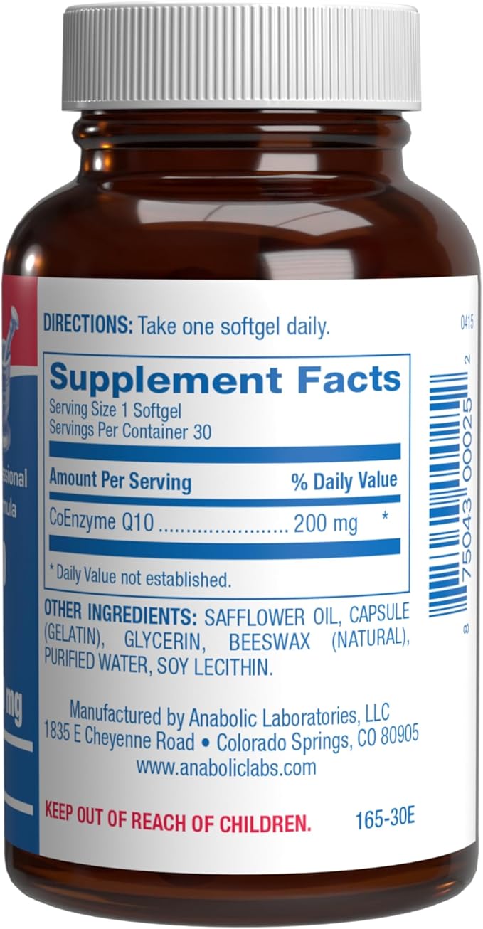 High Absorption CoQ10 200mg Softgels - Clinical Formula Coenzyme Q10 200mg for Skin Heart Energy Antioxidant and Brain Support - Easy to Swallow - Made in The USA in cGMP Facilities - 30 Servings