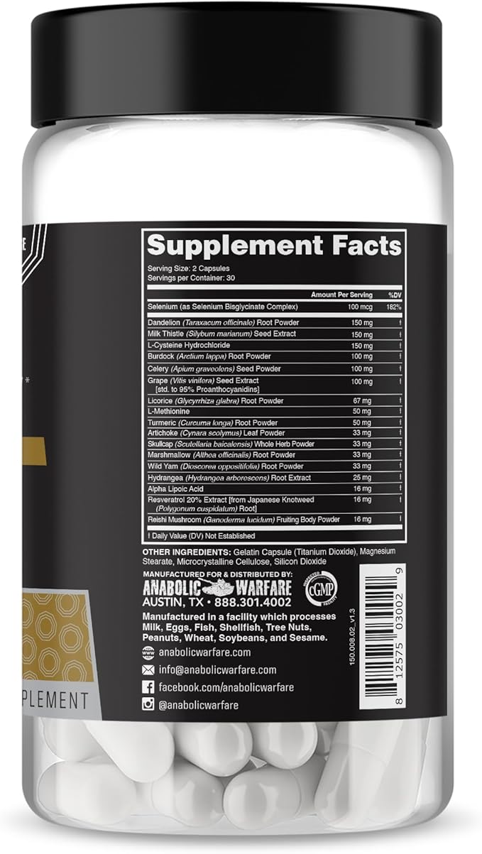 Anabolic Warfare Project Liver Support Aids Liver Health Antioxidant Support* (60 Capsules)