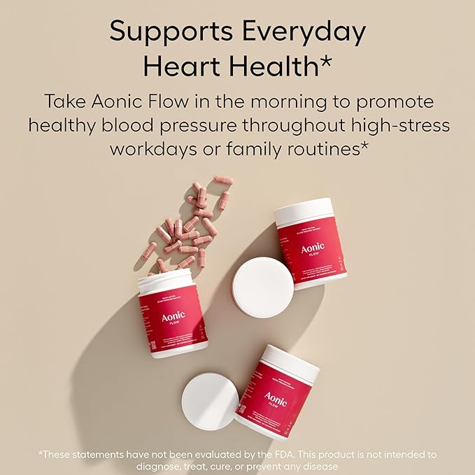 AONIC Flow | Healthy Blood Pressure Support | Multi-Action Formula with 1gr Hibiscus 400mg Beet Root Extract (100mg Nitrates) CoQ10 Resveratrol &amp Hawthorn Non-GMO &amp Vegan (90 Capsules)
