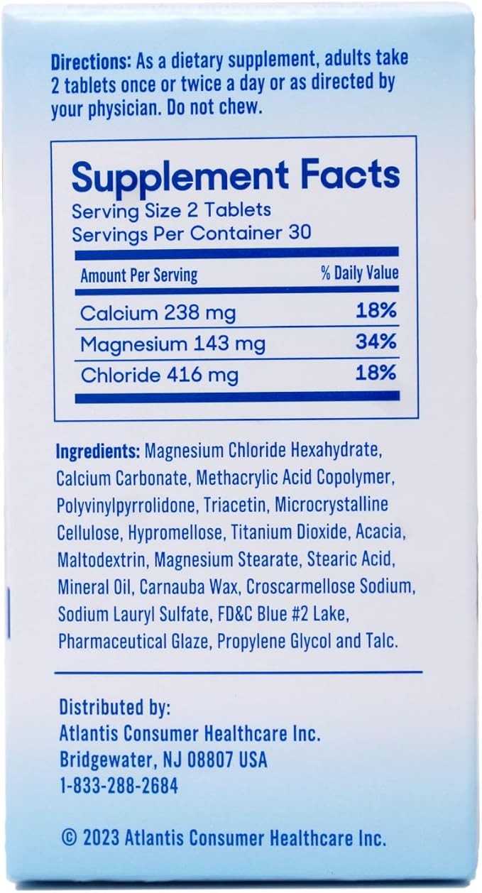SlowMag MG Muscle + Heart Magnesium Chloride with Calcium Tablets 60 Count (Pack of 2)