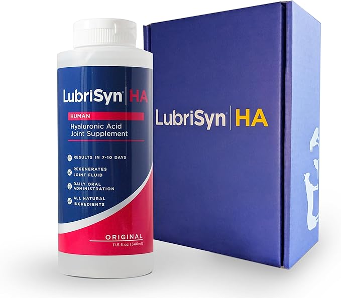 Lubrisyn Hyaluronic Acid Oral Joint Supplement – Liquid HA Formula for Humans – Promotes Joint Support Mobility Flexibility Hydration &amp Healthy Function for Men &amp Women – Original 11.5oz