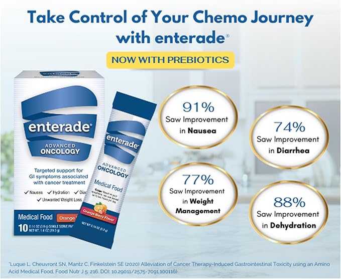 enterade® Advanced Oncology Powder Packets - Specially Formulated to Decrease GI Side Effects – Orange Berry 10 Single-Serving Powder Packets