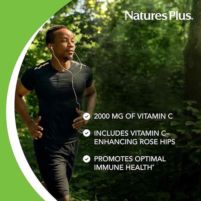 NaturesPlus Ultra-C 2000 mg - 60 Tablets - Vitamin C with Rose Hips - Immune &amp Antioxidant Support - Vegetarian Gluten Free - 60 Servings