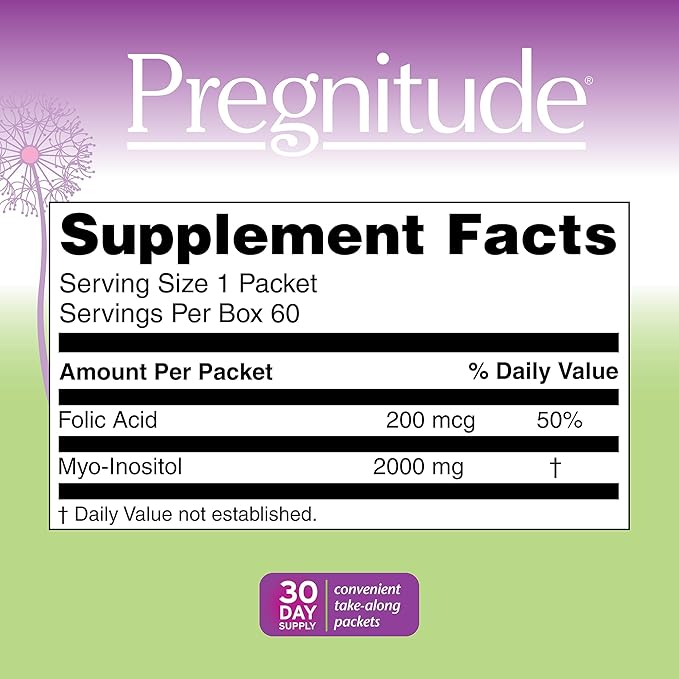 Pregnitude Reproductive Fertility Support - Helps Promote Regular Ovulation - Menstrual Cycles and Increase Quality of Eggs - 30 Day Supply 60 Packets