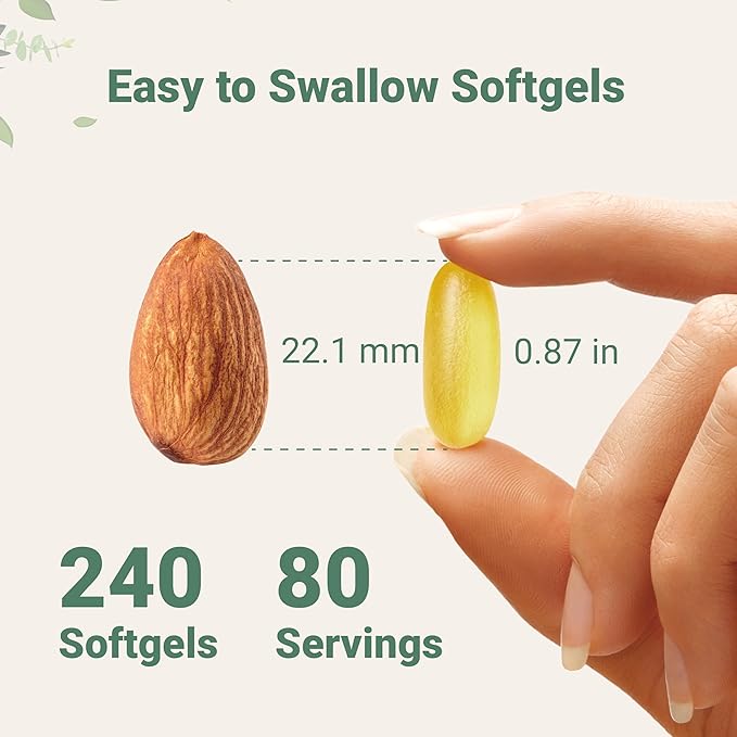 Micro Ingredients Triple Strength Omega 3 Fish Oil Supplements 4200mg Per Serving 240 Softgels – Lemon Flavored – Burpless | EPA 1200mg + DHA 900mg | Deep Sea Fish