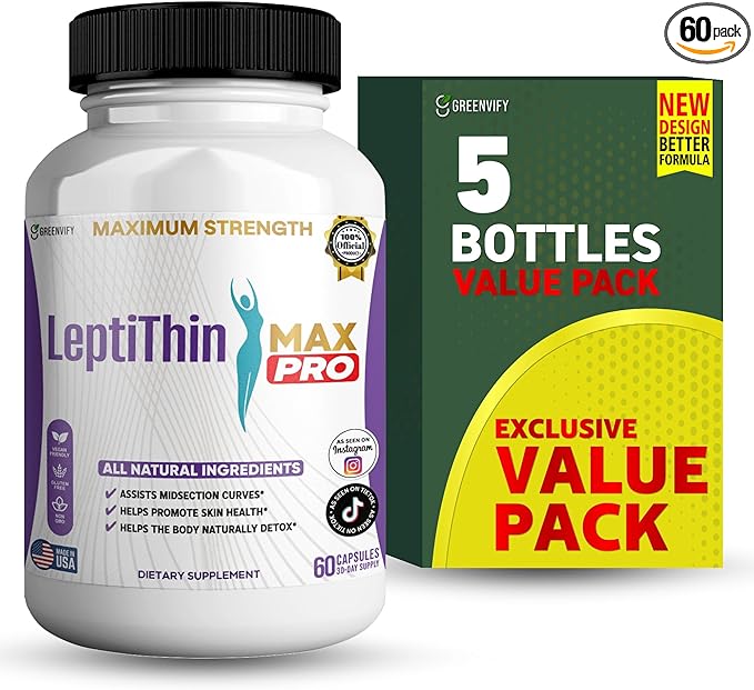 LeptiThin MAX PRO Maximum Strength Dietary Supplement 60 Capsules 30-Day Supply All Natural Ingredients (5)