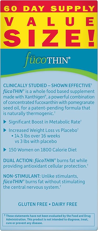 Garden of Life Fucoxanthin Supplements - FucoThin Diet Pill for Weight Loss 180 Count