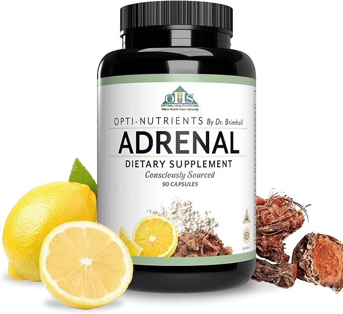 Optimal Health Systems Opti-Adrenal | Adrenal Restore Supplement | Adrenal Powder Glandulars Rhodiola Root &amp 10+ Key Nutrients | 90 Capsules...