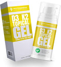 Vitamin D3 K2 Maximum Strength Topical Gel - 15000+ IU Per Pump - The Sunshine Vitamin - Supports Bone &amp Joint Health Immune Support - One Month Supply