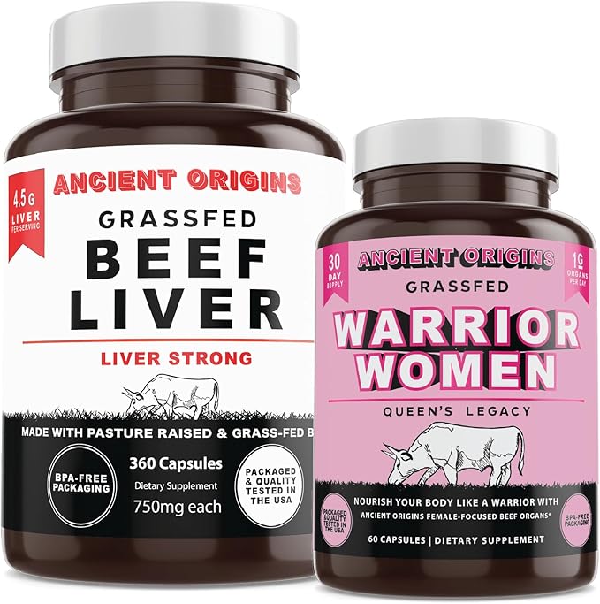 Ancient Origins Warrior Women Female Optimized Beef Organs and Two Months of Grass Fed Beef Liver