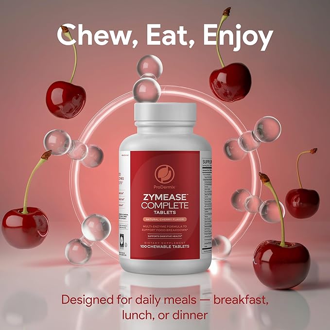 ZymEase Complete Capsules Multi Enzyme Formula for Digestive Health Comfort Probiotic for Digestion and Food Breakdown (100 Chewable Tablets)
