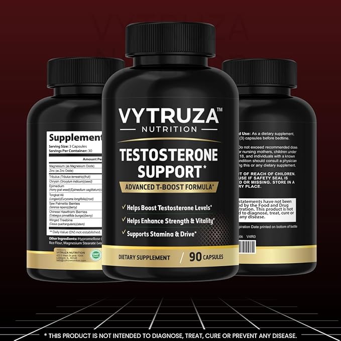Nutrition Advanced T-Boost Formula Test Support Capsules Premium Ingredients Energy Strength Support Supplement for Men 90 Capsules