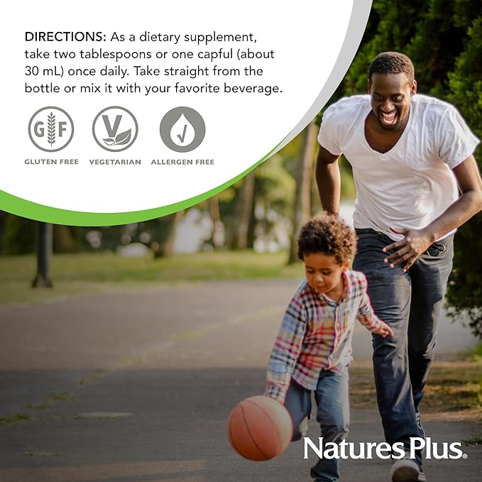 NaturesPlus Source of Life GOLD Multivitamin Liquid - 30 fl oz Pack of 2 - Includes Vitamins D3 B12 K2 &amp Over 120 Whole Food Nutrients - 60 Total Servings