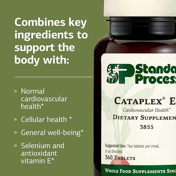Standard Process Cataplex E2 - Healthy Heart Supplement - Supports Cellular Health with Antioxidant Activity - Non-Dairy &amp Non-Soy - 90 Tablets (45 Servings)