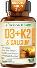 Vitamin D3 K2 Supplement – All-in-1 Support for Immune Bone &amp Heart Health with Vitamin D + Vitamin K (as MK7) – K2 D3 (5000 IU) Vitamin Supplement with Black Pepper for Max Absorption 60 Capsul