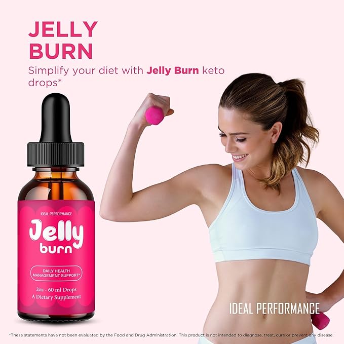 Jelly Burn Drops Official Jelly Burn Supplement Drops with All Natural Ingredients - Maximum Strength Advanced Formula Overall Health &amp Wellness Premium JellyBurn Droppers Support Reviews (2 Pa