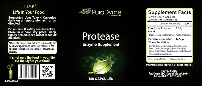 PuraDyme -Protease |180 Capsules