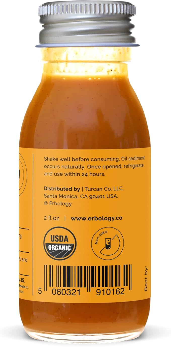 100% Organic Sea Buckthorn Juice 12 Daily Shots (60ml) - Supports Immunity and Boosts Energy - High in Vitamin C Beta-carotene and Omega-7 - Straight from Farm in Europe - Undiluted - No Added Sugar
