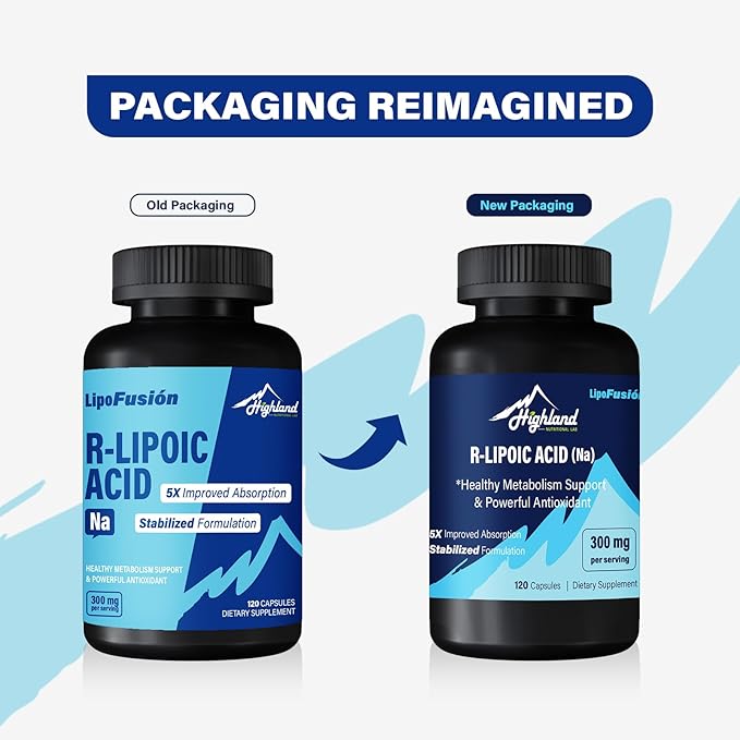 R Lipoic Acid (Na) 300mg per Serving 120 Capsules Up to 5X Improved Absorption Excellent Nutritional Supplement for Healthy Metabolism Support and Antioxidants-1 Bottle