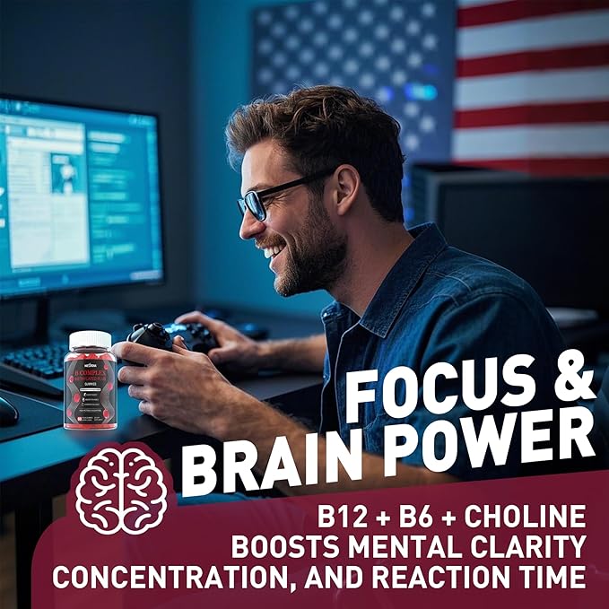 Nextdia Brain &amp Mood Support Gummies Super Vitamin B Complex for Men &amp Women All B Vitamin B1 B2 B3 B5 B6 B7 Folate MethyB12 with PABA Inositol Choline Supports MTHFR Gene &amp Energy V
