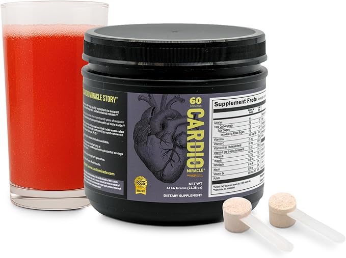 Cardio Miracle Nitric Oxide Supplement 60 Servings - Beet Root Powder with L-Arginine to Support Circulation Blood Flow Energy Endurance Stamina &amp Heart Health for Men and Women
